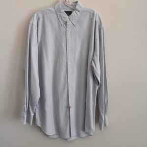 VTG Polo Jeans Co Ralph Lauren Stripe Button Down Shirt Large Cotton Men's
